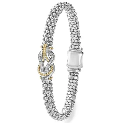Shop LAGOS Two-Tone Knot Caviar Diamond Bracelet | 6Mm