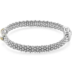 Shop LAGOS Two-Tone Knot Caviar Diamond Bracelet | 6Mm