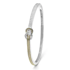 Best Sale LAGOS Two-Tone Knot Diamond Cuff Bracelet