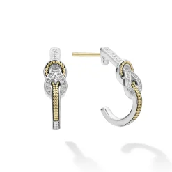 Outlet LAGOS Two-Tone Knot Diamond Half Hoop Earring