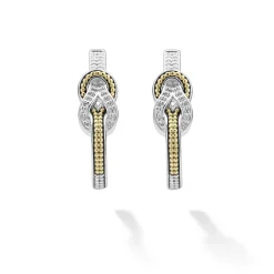Outlet LAGOS Two-Tone Knot Diamond Half Hoop Earring