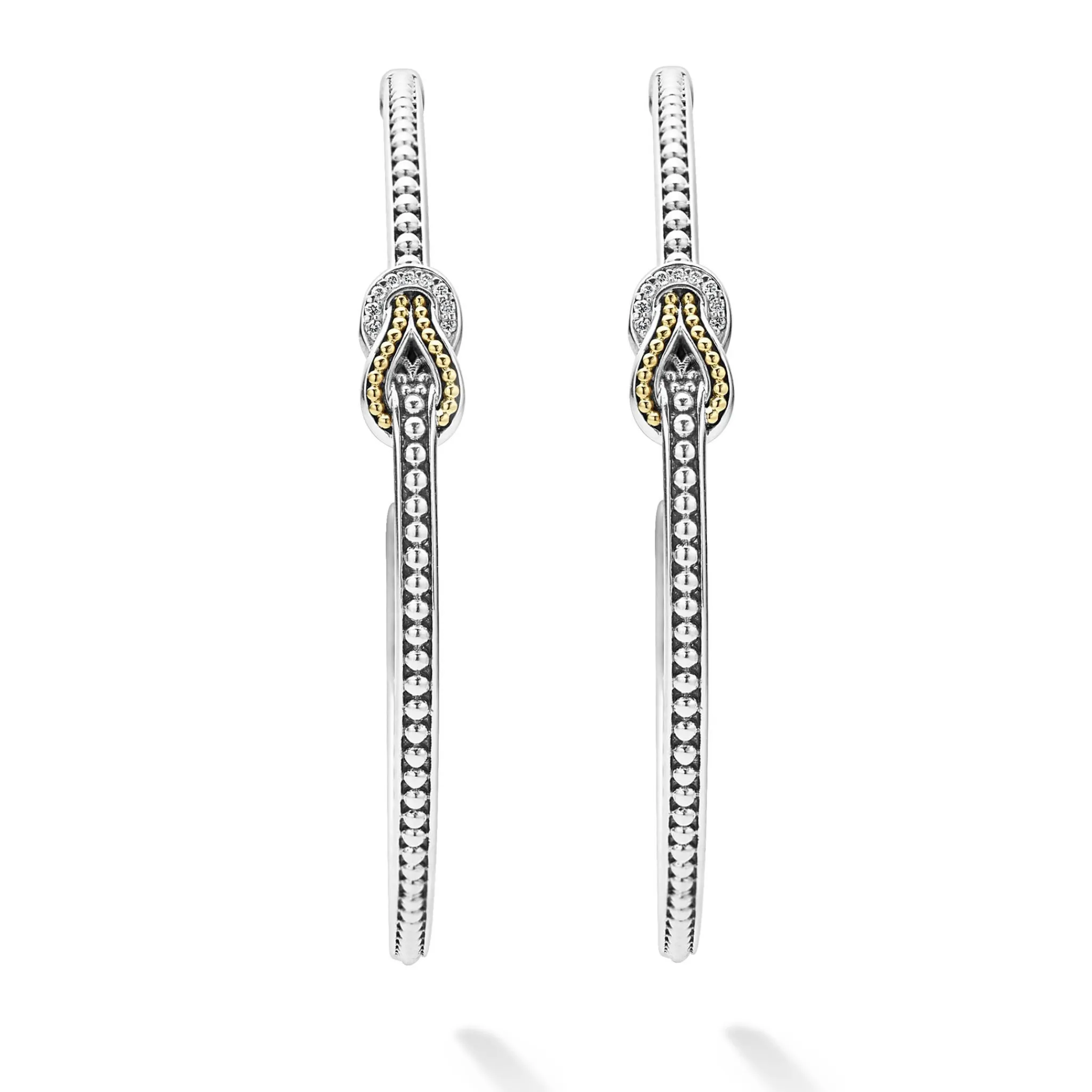 Shop LAGOS Two-Tone Knot Diamond Hoop Earring