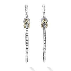Outlet LAGOS Two-Tone Knot Diamond Hoop Earring