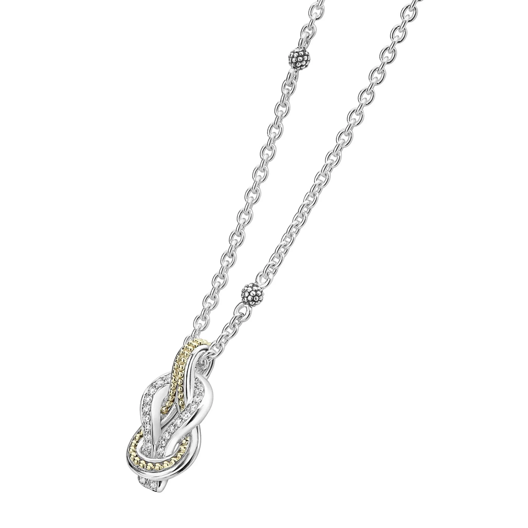 Best Sale LAGOS Two-Tone Knot Diamond Pendant Necklace