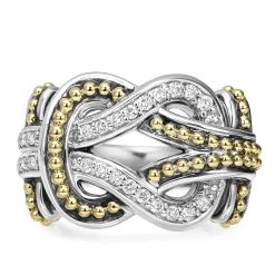 Store LAGOS Two-Tone Knot Diamond Statement Ring