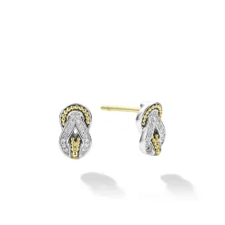 Best Sale LAGOS Two-Tone Knot Diamond Stud Earrings