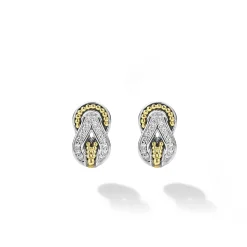 Discount LAGOS Two-Tone Knot Diamond Stud Earrings