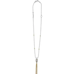 Cheap LAGOS Two-Tone Knot Diamond Tassel Pendant Necklace
