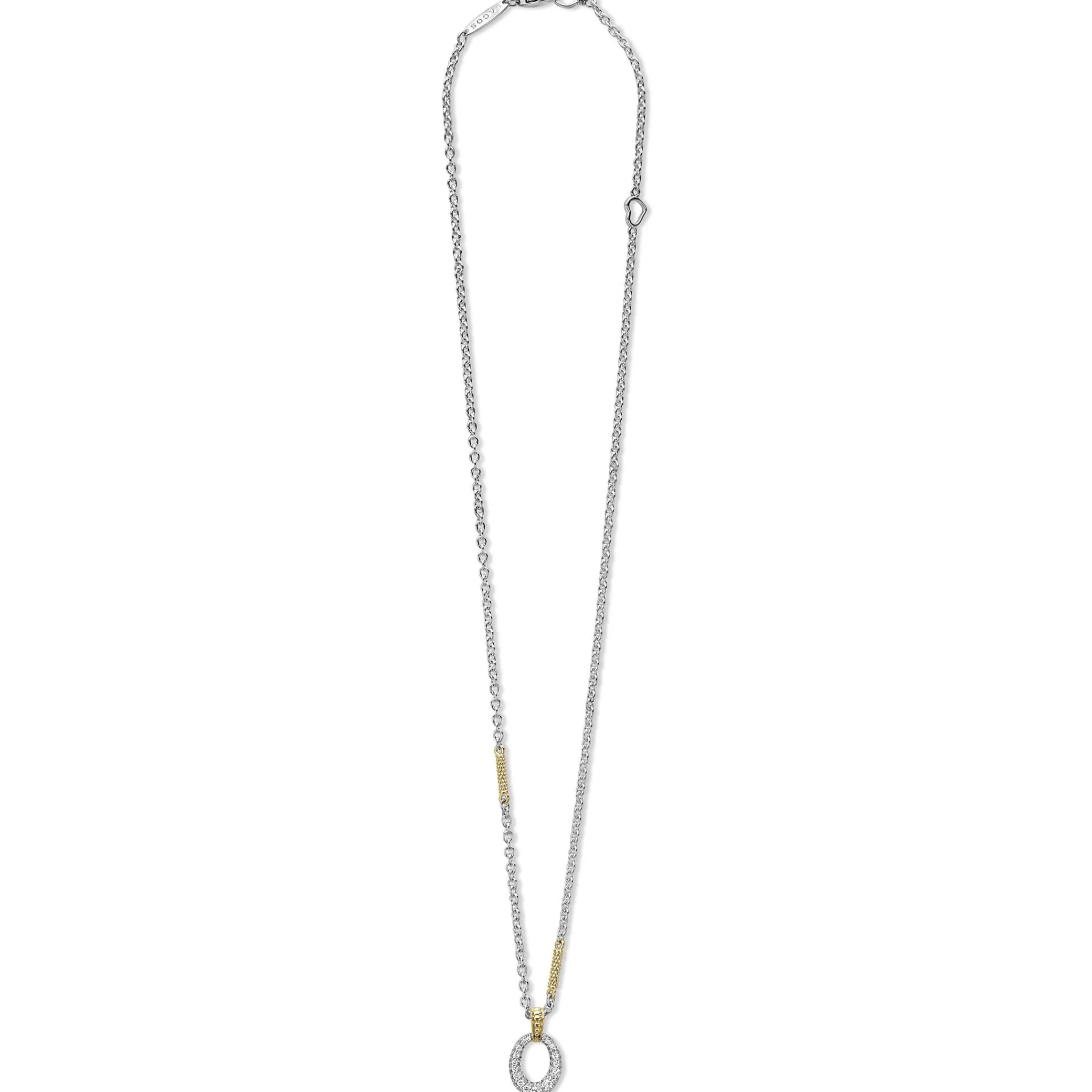 Best LAGOS Two-Tone Oval Diamond Pendant Necklace