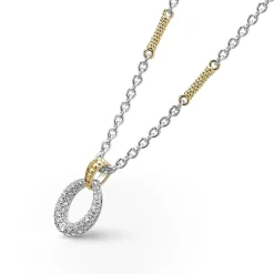 Best LAGOS Two-Tone Oval Diamond Pendant Necklace