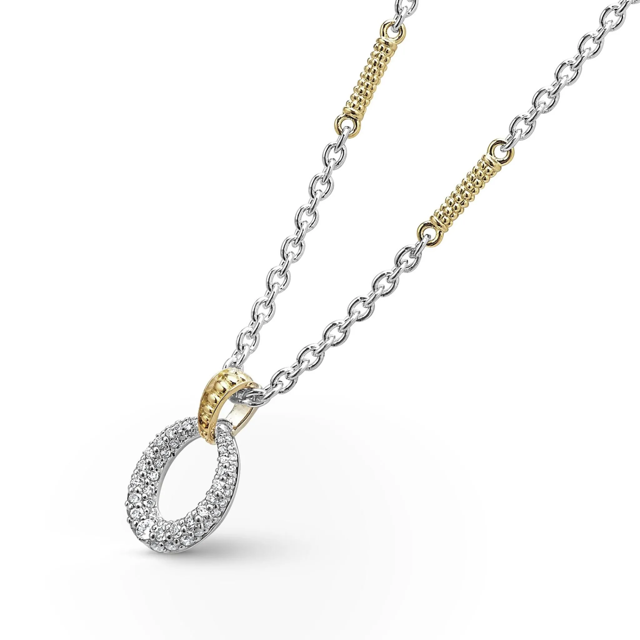 Best LAGOS Two-Tone Oval Diamond Pendant Necklace