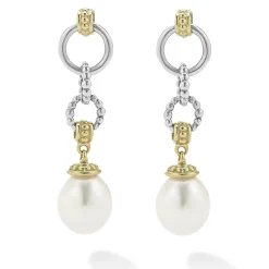 Outlet LAGOS Two-Tone Pearl Circle Drop Earrings