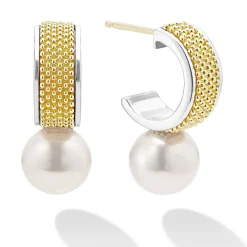 Flash Sale LAGOS Two-Tone Pearl Hoop Earrings
