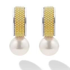 Flash Sale LAGOS Two-Tone Pearl Hoop Earrings