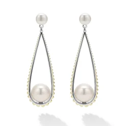 Outlet LAGOS Two-Tone Pearl Tear Drop Earrings