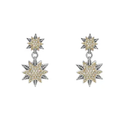 Discount LAGOS Two-Tone Star Diamond Drop Earrings