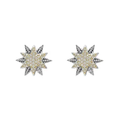 Clearance LAGOS Two-Tone Star Diamond Earrings