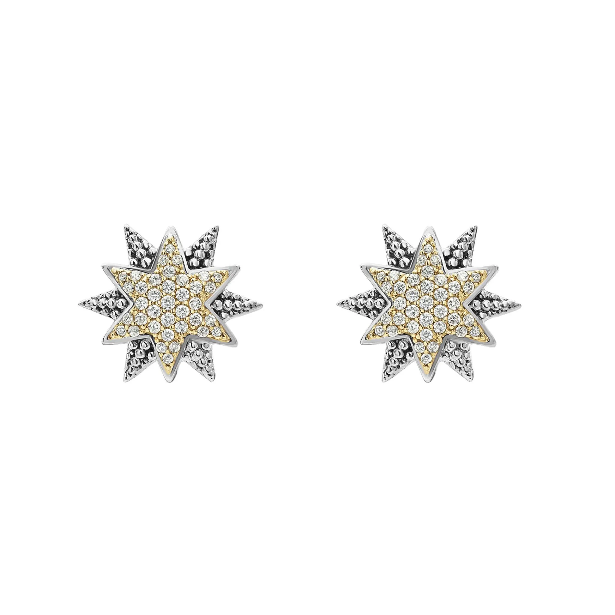 Clearance LAGOS Two-Tone Star Diamond Earrings