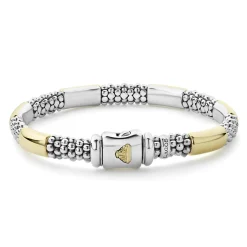 Fashion LAGOS Two-Tone Station Caviar Bracelet | 6Mm