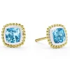 Best Sale LAGOS Two-Tone Swiss Blue Topaz Stud Earrings