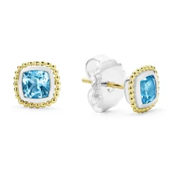 Best Sale LAGOS Two-Tone Swiss Blue Topaz Stud Earrings