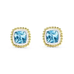 Best Sale LAGOS Two-Tone Swiss Blue Topaz Stud Earrings