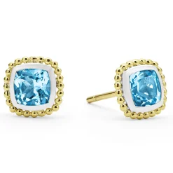 Best LAGOS Two-Tone Swiss Blue Topaz Stud Earrings