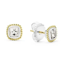 Clearance LAGOS Two-Tone White Topaz Stud Earrings