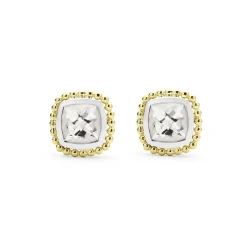 Clearance LAGOS Two-Tone White Topaz Stud Earrings