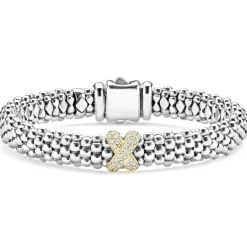 Sale LAGOS Two-Tone X Caviar Diamond Bracelet | 9Mm