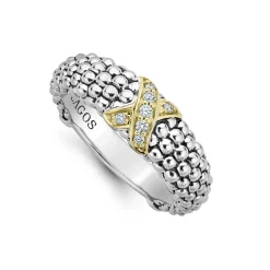 Shop LAGOS Two-Tone X Caviar Diamond Ring