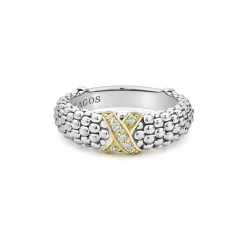 Shop LAGOS Two-Tone X Caviar Diamond Ring