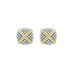 Store LAGOS Two-Tone X Caviar Stud Earrings