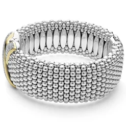Outlet LAGOS Two-Tone X Diamond Caviar Bracelet | 23Mm