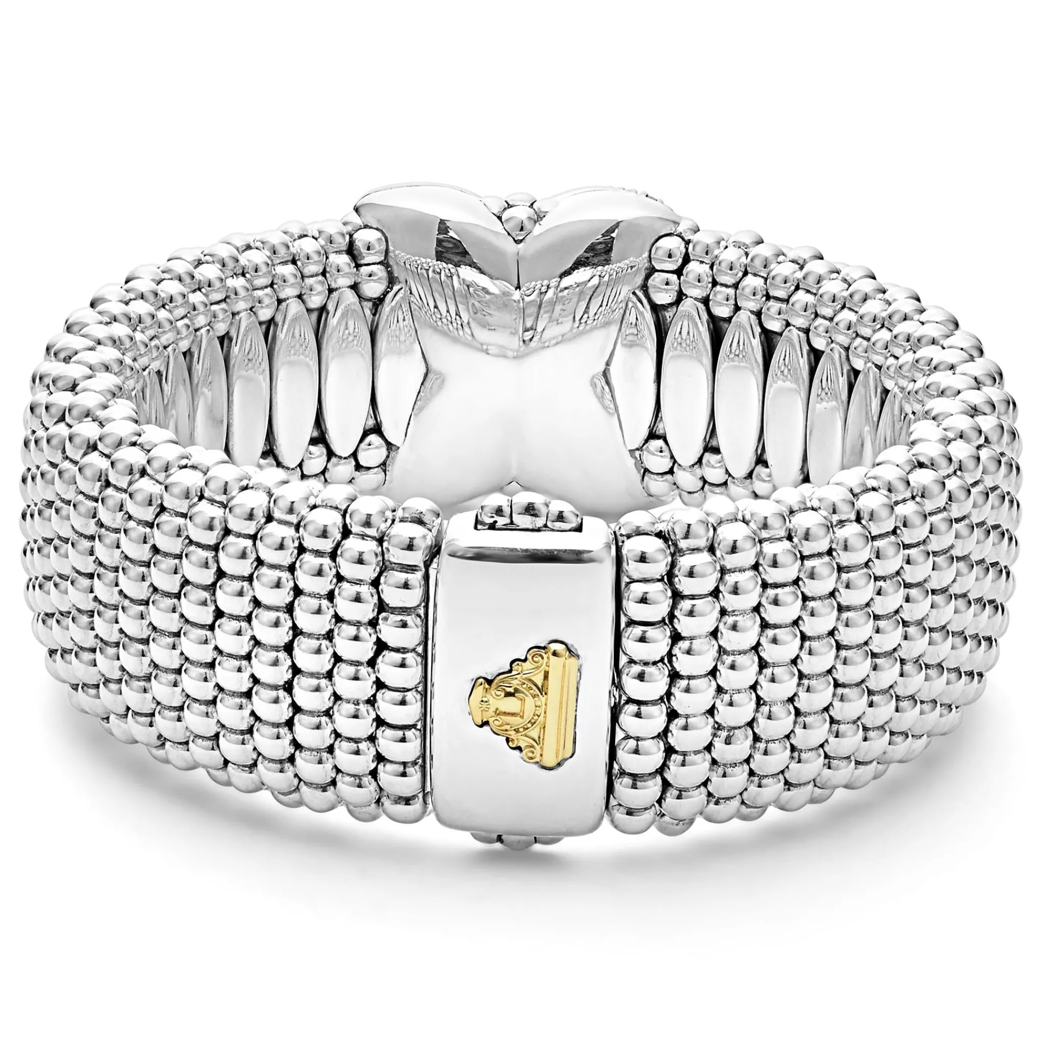 Outlet LAGOS Two-Tone X Diamond Caviar Bracelet | 23Mm