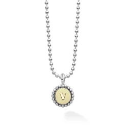 Shop LAGOS V Initial Charm Necklace
