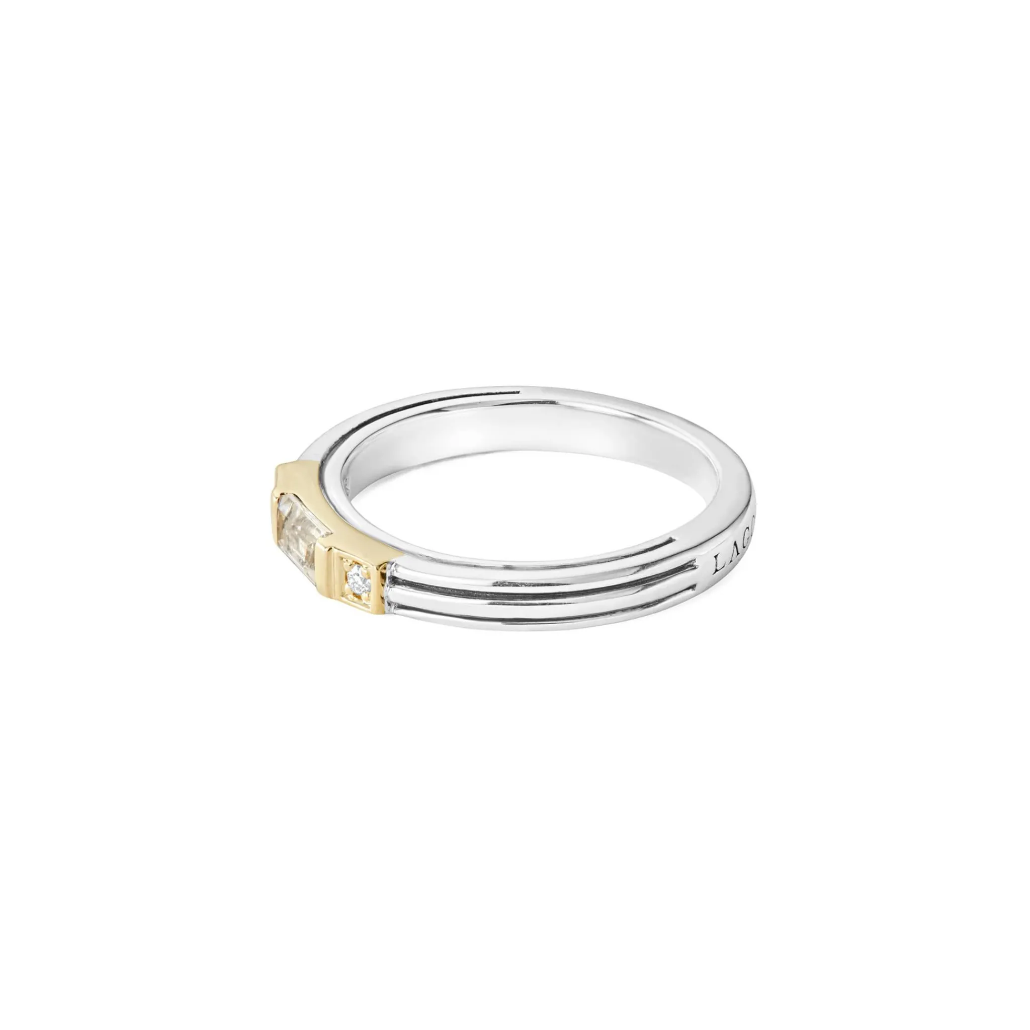 Online LAGOS White Topaz And Diamond Stacking Ring