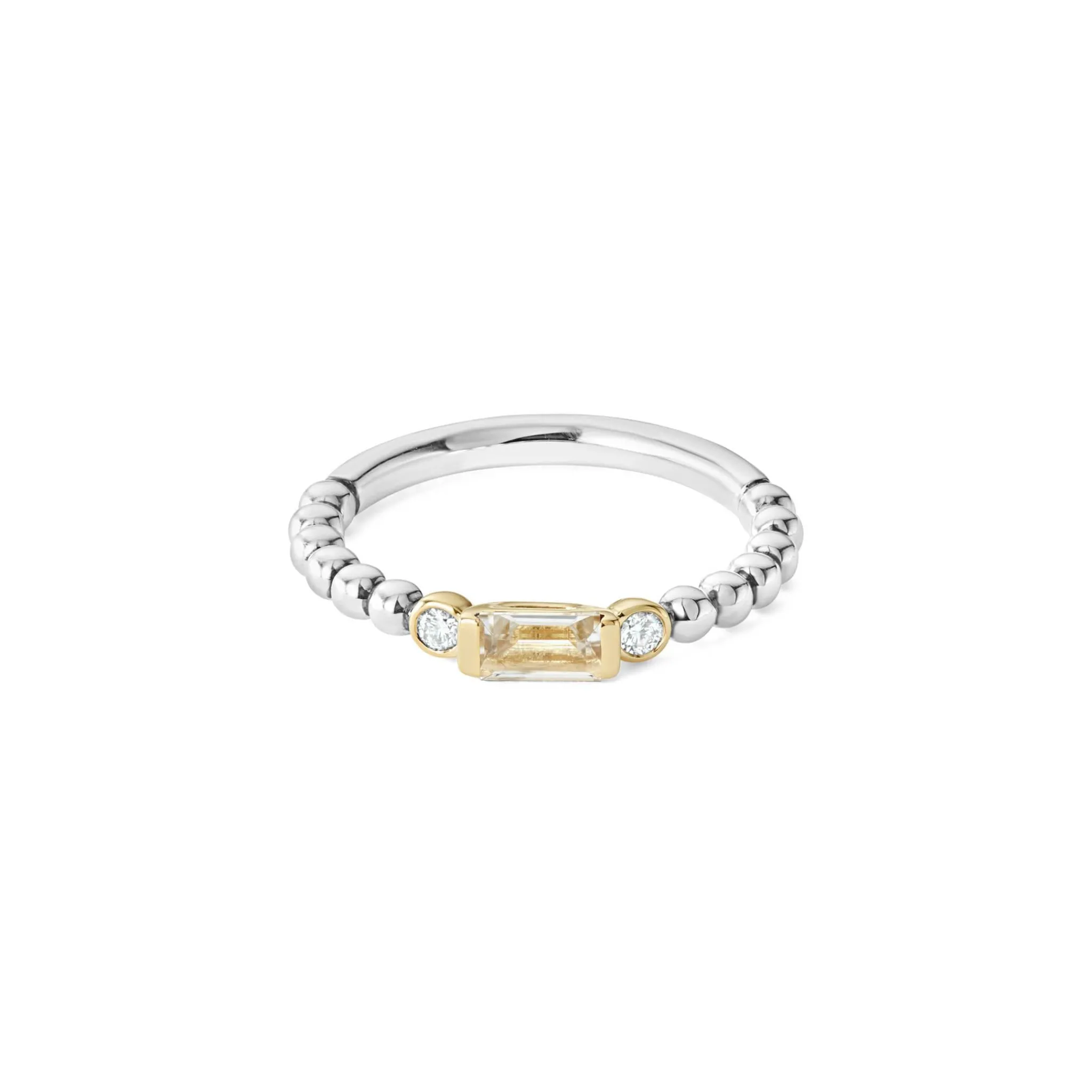 Fashion LAGOS White Topaz Stacking Ring With Diamonds