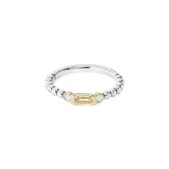 Sale LAGOS White Topaz Stacking Ring With Diamonds