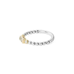 New LAGOS White Topaz Stacking Ring With Diamonds