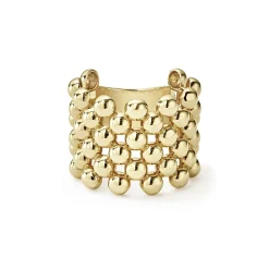 Online LAGOS Wide Beaded 18K Gold Ring